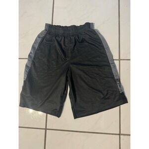 VTG Y2K nike shiny striped shorts gray swoosh embroidered drawstring